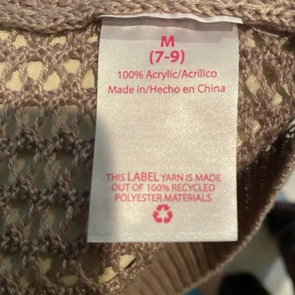 Mauve Open Knit long Cardigan - Picture 2 of 2